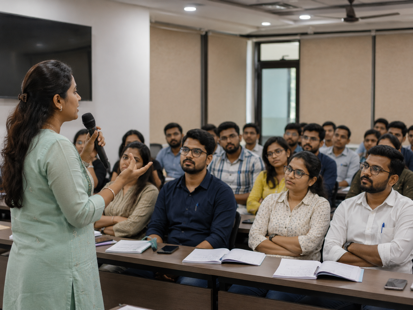 Teachers attending interactive development workshop
